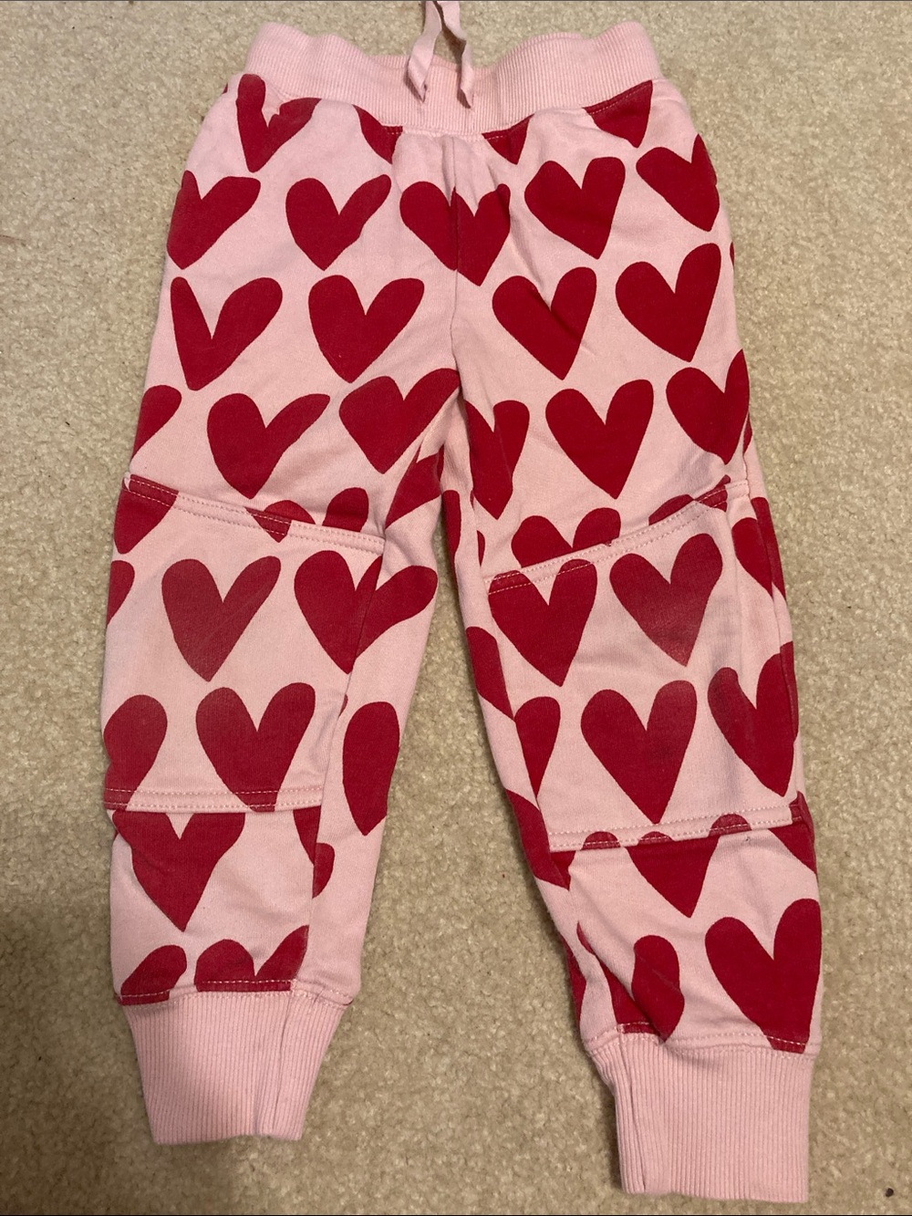 Hanna Andersson Pink Joggers with Red Heart Print